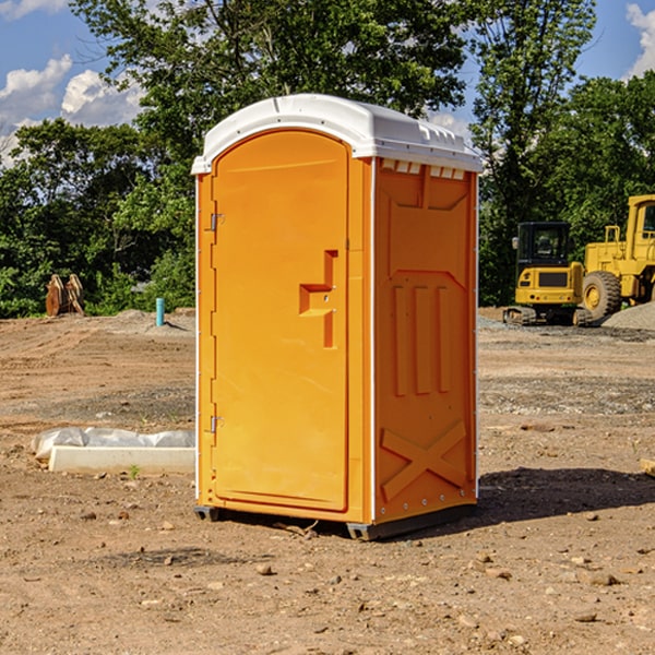 how often are the porta potties cleaned and serviced during a rental period in Conroe